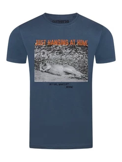 riverso T-Shirt Herren Fotoprintshirt RIVCharly Regular Fit Blau/Dunkelblau/Hellblau