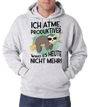 Youth Designz Kapuzenpullover Ich Atme Produktiver wird es heute nicht mehr Herren Hoodie Grau/Braun
