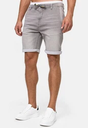 Indicode Jeansshorts Azibo Grau/Hellgrau/Khaki