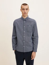 TOM TAILOR Langarmhemd Hemd navy/weiß
