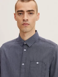 TOM TAILOR Langarmhemd Hemd navy/weiß