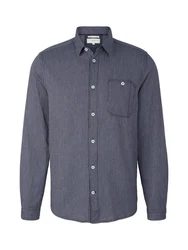 TOM TAILOR Langarmhemd Hemd navy/weiß