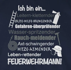 Shirtracer T-Shirt Ich bin ein Feuerwehrmann! Grau/Blau