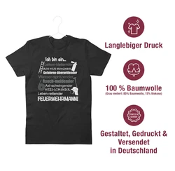 Shirtracer T-Shirt Ich bin ein Feuerwehrmann! Grau/Schwarz