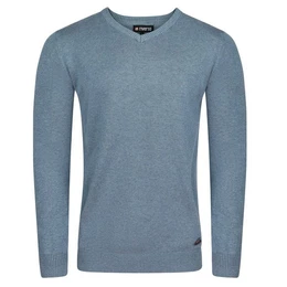 Sweatshirt Herren V-Neck Pullover RIVEmil Regular Fit Organic Cotton Bio Basic Longsleeve Shirt aus 100% Baumwolle
