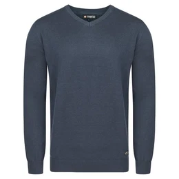 Sweatshirt Herren V-Neck Pullover RIVEmil Regular Fit Organic Cotton Bio Basic Longsleeve Shirt aus 100% Baumwolle