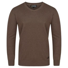 Sweatshirt Herren V-Neck Pullover RIVEmil Regular Fit Organic Cotton Bio Basic Longsleeve Shirt aus 100% Baumwolle