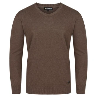 Riverso Sweatshirt Herren V-Neck Pullover RIVEmil Regular Fit Khaki/Dunkelbraun/Grau/Dunkelgrün/Braun