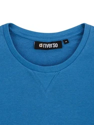 riverso Herren Pullover RIVPhillip Sweatshirt Basic Rundhals Sweater Pulli Langarm Regular Fit Einfarbig Blau
