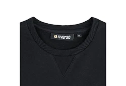 riverso Herren Pullover RIVPhillip Sweatshirt Basic Rundhals Sweater Pulli Langarm Regular Fit Einfarbig Schwarz/Dunkelblau