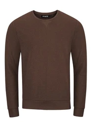 riverso Herren Pullover RIVPhillip Sweatshirt Basic Rundhals Sweater Pulli Langarm Regular Fit Einfarbig Braun/Dunkelbraun
