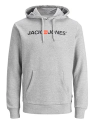JACK & JONES Herren Hoodie Logo JJECORP Old Sweat Hood NOOS (12137054) Grau (3477)