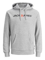 JACK & JONES Herren Hoodie Logo JJECORP Old Sweat Hood NOOS (12137054) Grau (3477)