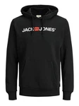JACK & JONES Herren Hoodie Logo JJECORP Old Sweat Hood NOOS (12137054) Schwarz/Hellblau