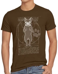 style3 T-Shirt Vitruvianischer Frenchie hund franzsische bulldogge Braun/Dunkelbraun/Khaki