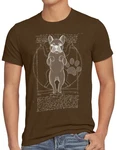 style3 T-Shirt Vitruvianischer Frenchie hund franzsische bulldogge Braun/Dunkelbraun/Khaki
