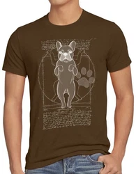 style3 T-Shirt Vitruvianischer Frenchie hund franzsische bulldogge Braun/Dunkelbraun/Khaki