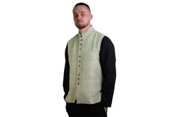Kunst und Magie Kurzweste Traditionelle Nepal Gilet Herren Weste 