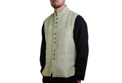 Kunst und Magie Kurzweste Traditionelle Nepal Gilet Herren Weste 