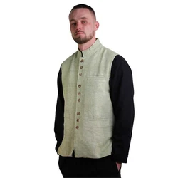Kunst und Magie Kurzweste Traditionelle Nepal Gilet Herren Weste 