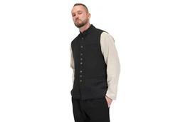 Kunst und Magie Kurzweste Traditionelle Nepal Gilet Herren Weste 