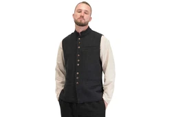 Kunst und Magie Kurzweste Traditionelle Nepal Gilet Herren Weste 