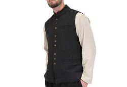 Kunst und Magie Kurzweste Traditionelle Nepal Gilet Herren Weste 