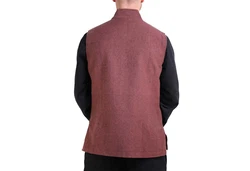 Kunst und Magie Kurzweste Traditionelle Nepal Gilet Herren Weste Rot/Dunkelrot/Lila/Bordeaux