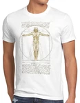 Style3 T-Shirt Vitruvianischer Titan Weiß/Schwarz