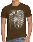 Jaeger T-Shirt Style 3 Attack on Titan Braun/Dunkelgrün/Khaki/Dunkelbraun