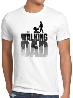 style3 T-Shirt The Walking Dad Weiß/Rot/Beige/Grün style3 T-Shirt The Walking Dad Weiß/Rot/Beige/Grün