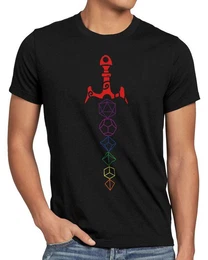T-Shirt DnD Sword dungeon and tabletop dragons d20 pen paper rollenspiel