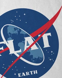 Style3 T-Shirt Flat Earth Fernrohr Weltraum Astronomie Weiß/Braun