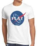 Style3 T-Shirt Flat Earth Fernrohr Weltraum Astronomie Weiß/Braun