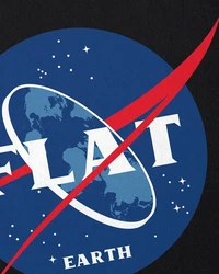 Style3 T-Shirt Flat Earth Fernrohr Weltraum Astronomie Braun/Schwarz