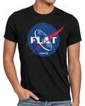 Style3 T-Shirt Flat Earth Fernrohr Weltraum Astronomie Braun/Schwarz