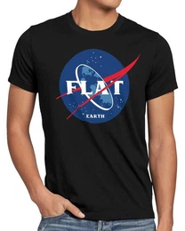 T-Shirt Flat Earth fernrohr weltraum astronomie