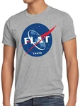 Style3 T-Shirt Flat Earth Fernrohr Weltraum Astronomie Braun/Schwarz/Dunkelgrau/Rot