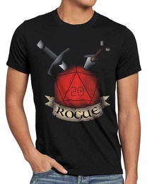 T-Shirt Wrfel Rogue dungeon and tabletop dragons d20 pen paper rollenspiel