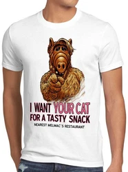 I Want Your Cat T-Shirt Style3 (alf der auerirdische melmac sitcom katzen) Beige/Braun/Weiß/Rot/Grau/Blau