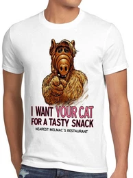 T-Shirt I Want Your Cat alf der auerirdische melmac sitcom katzen