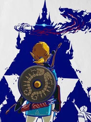 style3 T-Shirt Breath Link Hyrule Gamer Blau
