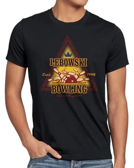 Style3 T-Shirt Lebowski Bowling Dude Bowler Big Rude the Big Lebowski Braun/Dunkelbraun