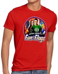 style3 T-Shirt Fun with Flags The Big Bang Theory Sheldon Cooper Rosa/Rot/Blau/Weiß