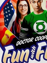 style3 T-Shirt Fun with Flags The Big Bang Theory Sheldon Cooper Weiß/Blau