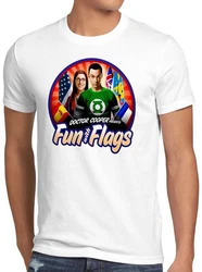 style3 T-Shirt Fun with Flags The Big Bang Theory Sheldon Cooper Weiß/Blau