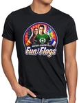 style3 T-Shirt Fun with Flags The Big Bang Theory Sheldon Cooper Rosa/Blau/Lila/Gelb