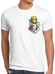 style3 T-Shirt Link Brusttasche Weiß/Creme/Grün
