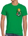 style3 T-Shirt Link Brusttasche Grün