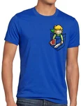 style3 T-Shirt Link Brusttasche Blau/Hellblau